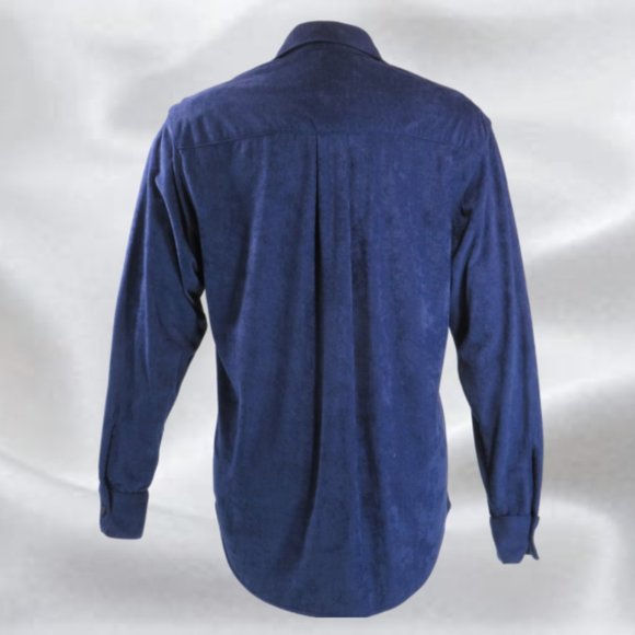 WilliWear Blue Microsuede Shirt in Size Medium - Picture 2 of 5
